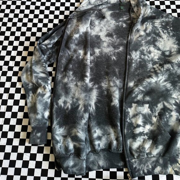 Navy Tie Dye Oversized Zip Up Hoodie - Picture 7 of 7